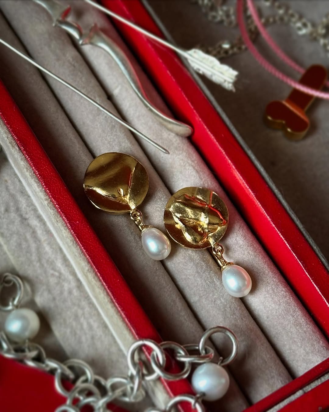 Picky Finders Store. Born for Love Earrings. Gold-Plated Sterling Silver. By Ellina Iva 2