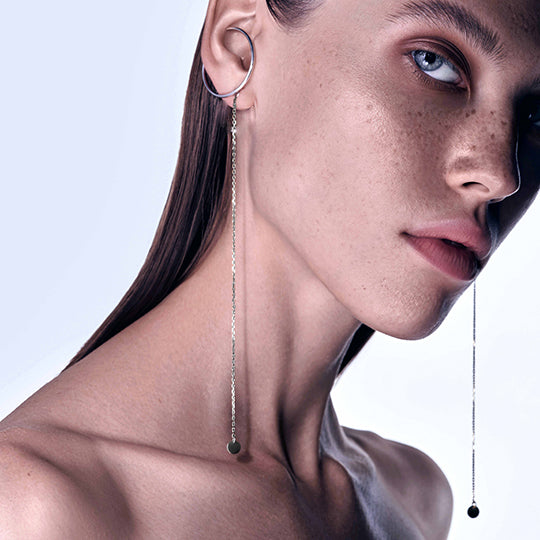 Picky Finders Store. Wire Climber combination. Sterling silver earring 2. By Kozar