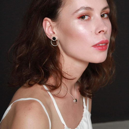 Dot Earrings with Back Circles