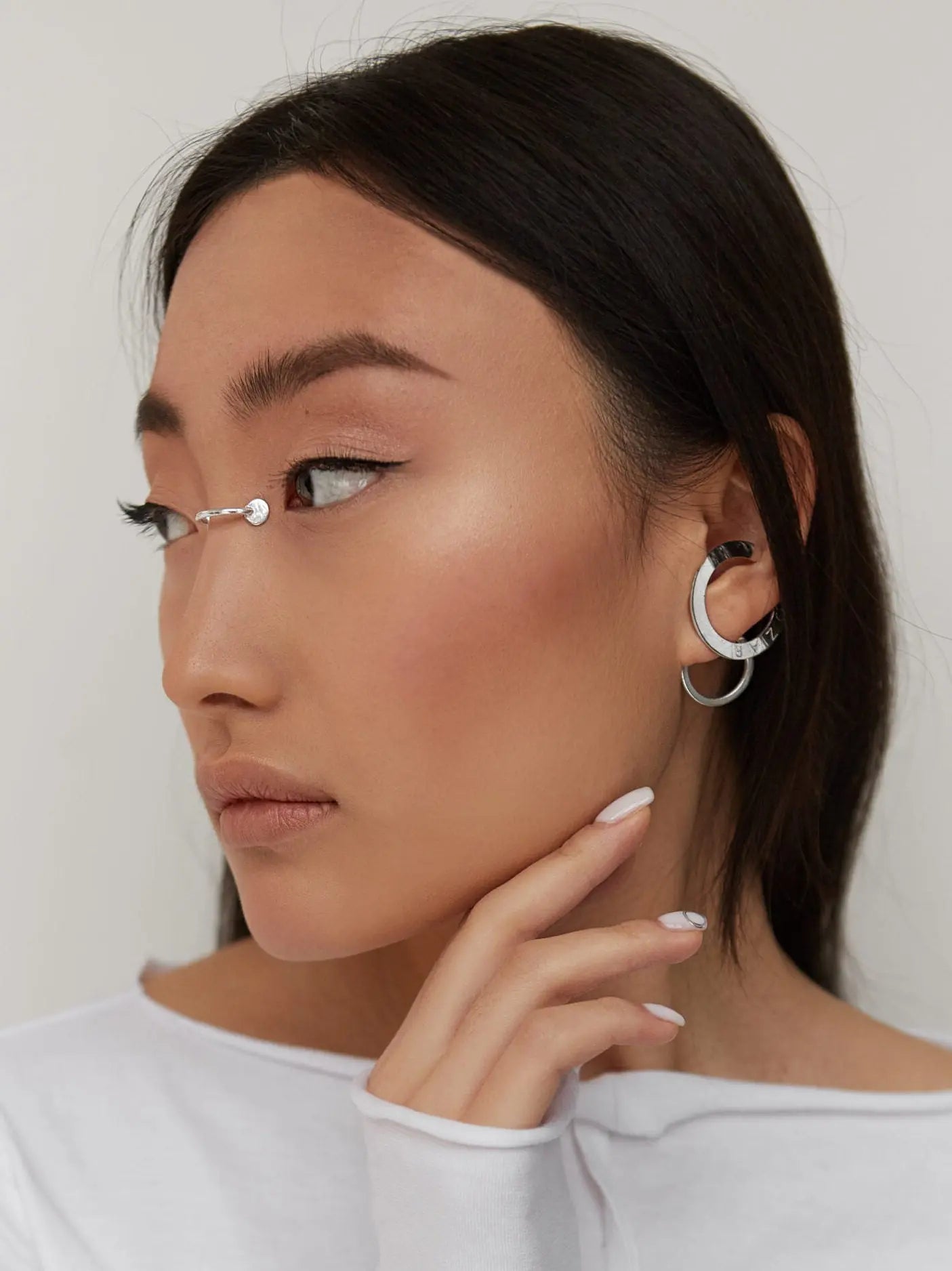 Picky Finders Store. Nose with disks 2. Sterling Silver. By Kozar