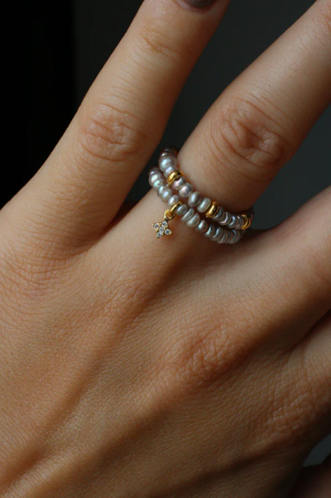 Two Ring Set With a Charm - Gold-Plated Edition Solarsilver