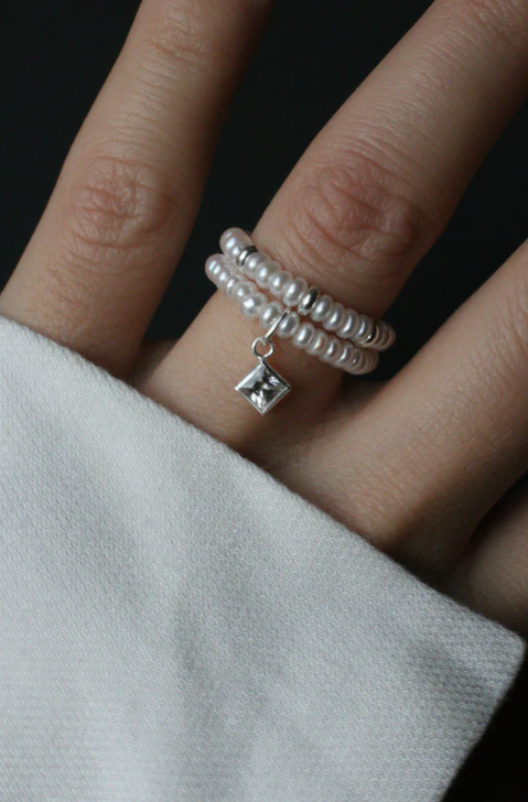 Two Ring Set With a Charm - Silver Edition Solarsilver