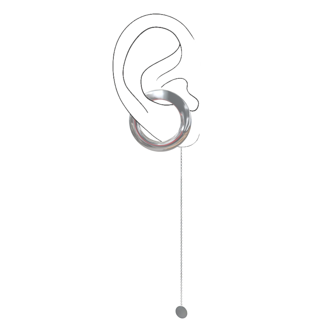 Saturn Cassini Ear Climber and a chain by Picky Finders Store