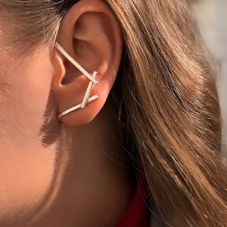 Geometry Cuff. Sterling Silver. By Kozar at Picky Finders Store_01