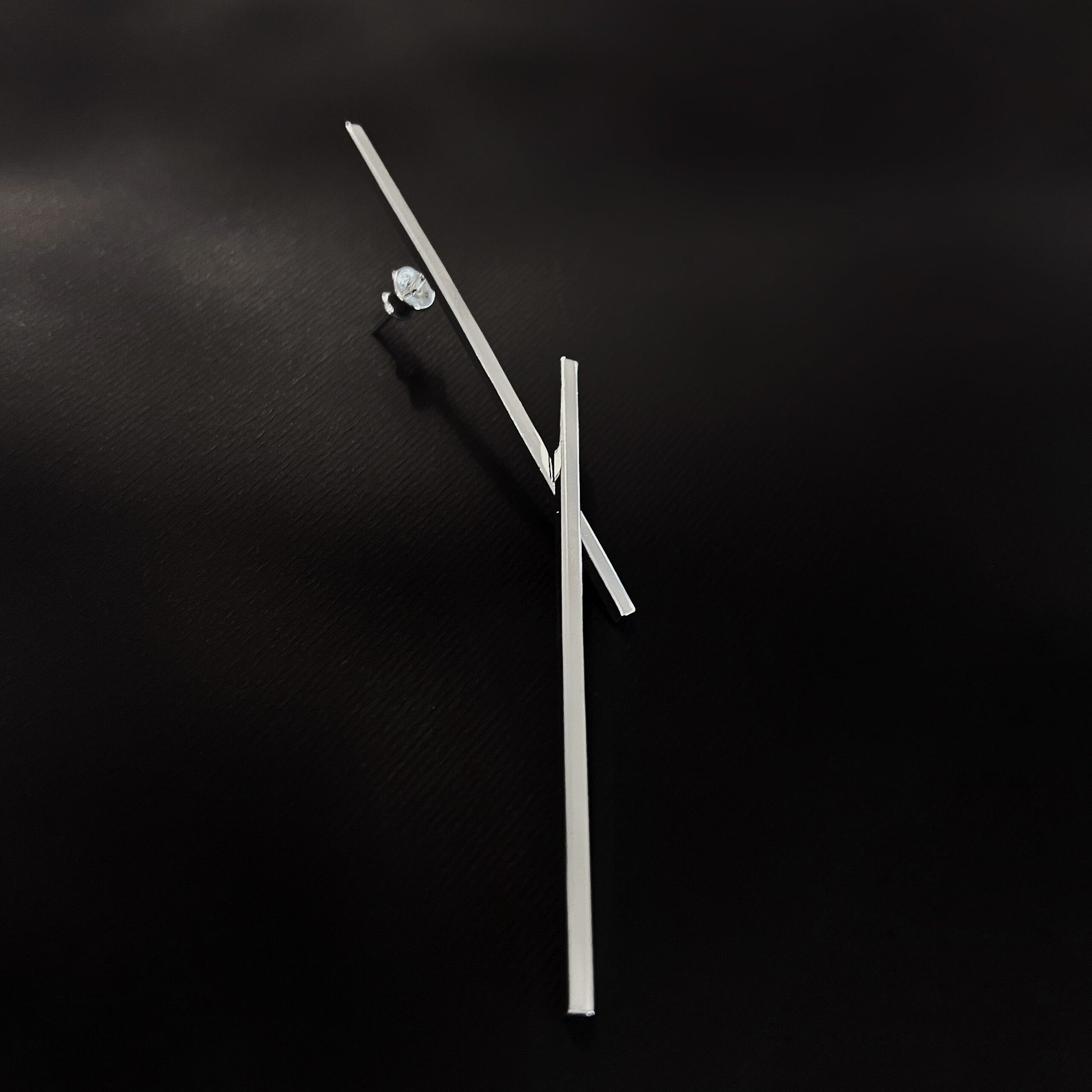 Geometry mono earring. Sterling silver. By Kozar at Picky Finders store_02