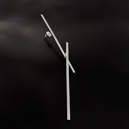 Geometry mono earring. Sterling silver. By Kozar at Picky Finders store_02