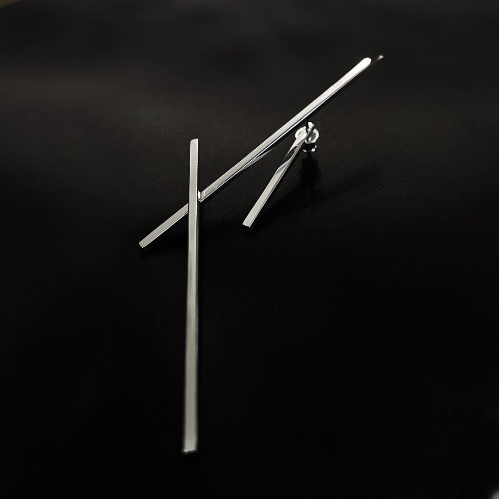 Geometry mono earring. Sterling silver. By Kozar at Picky Finders store_05