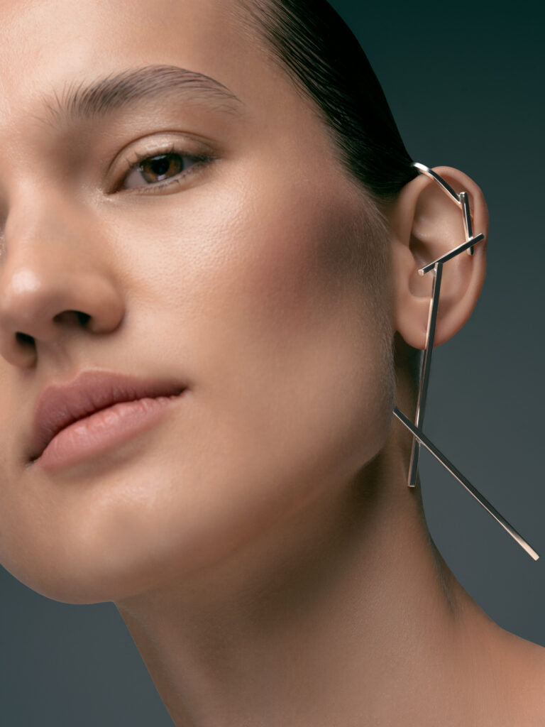 Geometry mono earring. Sterling silver. By Kozar at Picky Finders store_06