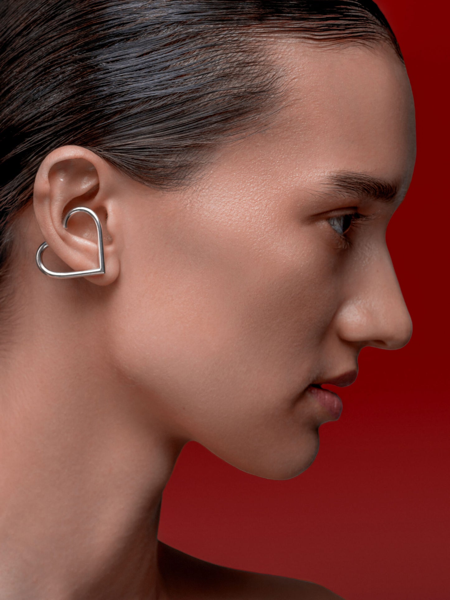 Heart Silver Ear Climber by Kozar at Picky Finders Store_02