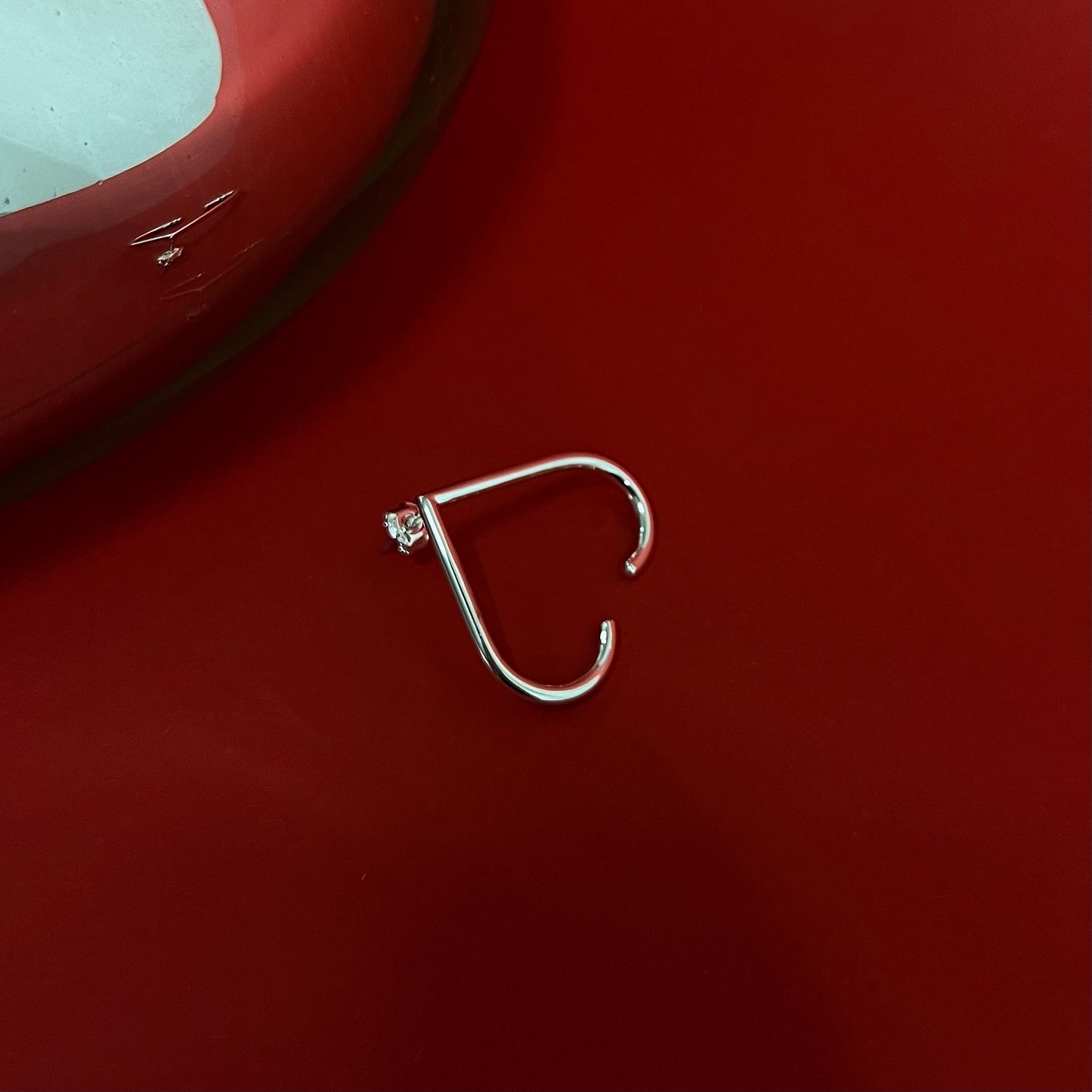 Heart Silver Ear Climber by Kozar at Picky Finders Store_03