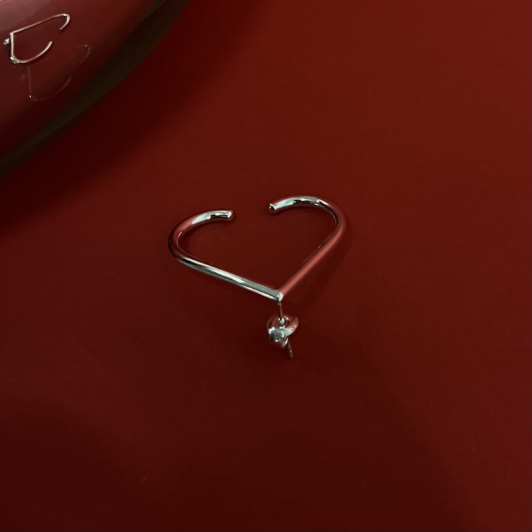 Heart Silver Ear Climber by Kozar at Picky Finders Store_04