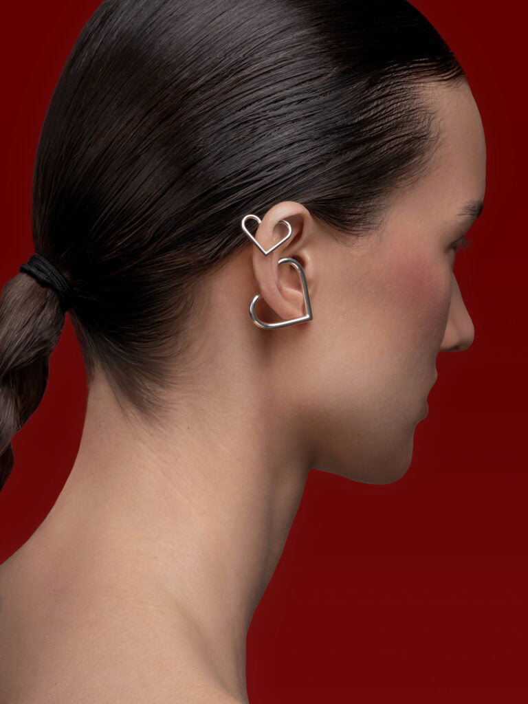 Heart Silver Ear Cuff by Kozar at Picky Finders Store_04