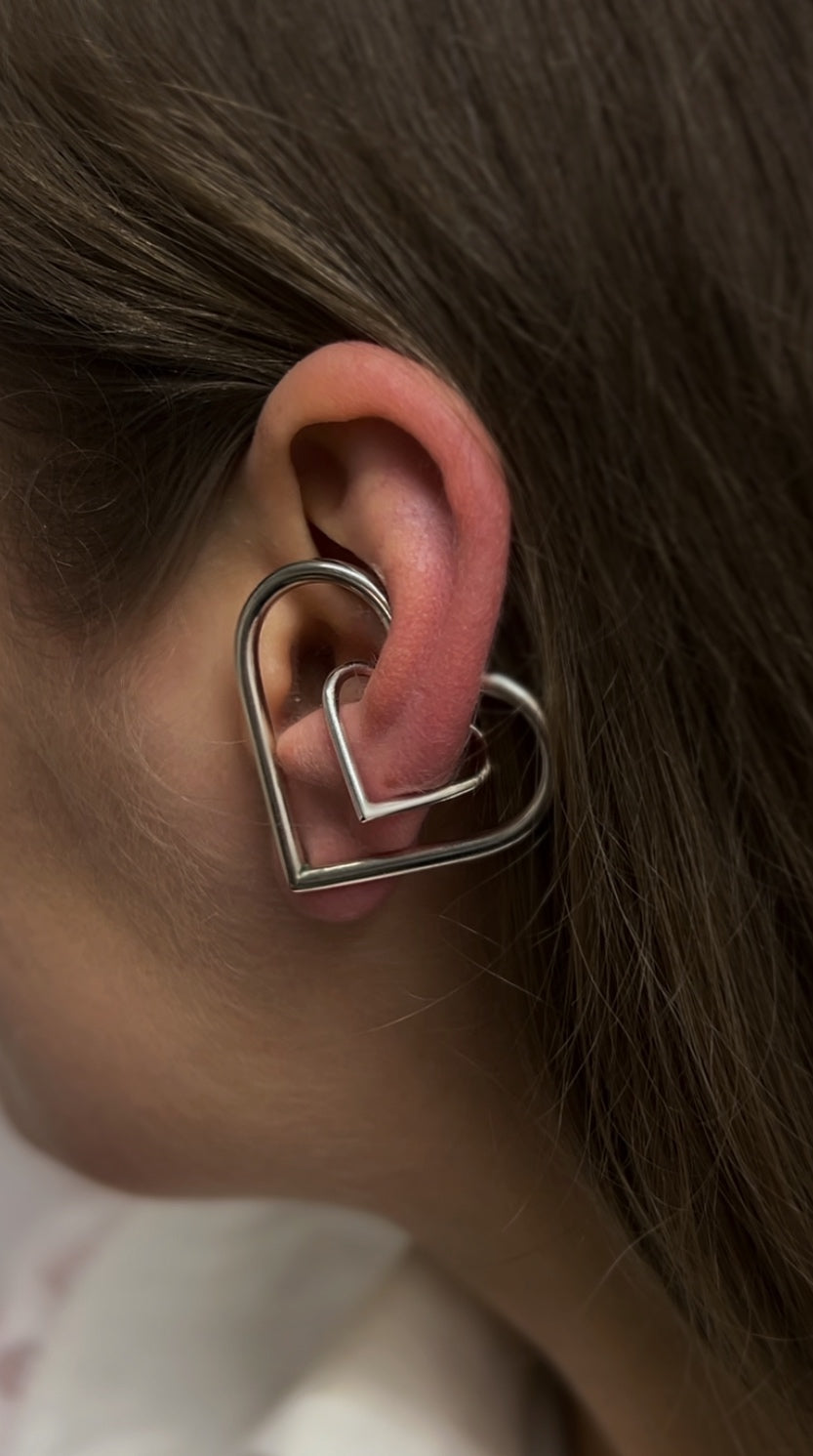 Heart Silver Ear Cuff by Kozar at Picky Finders Store_08