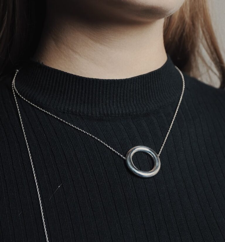 Picky Finders Store. Saturn Bubble Pendant. Sterling Silver. By Kozar 5